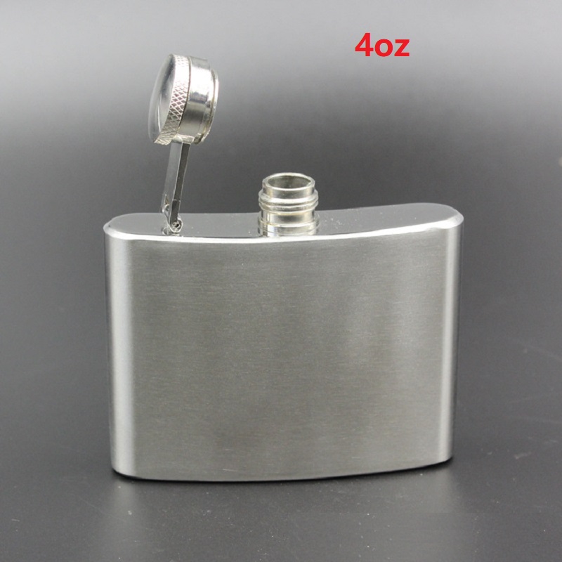 1-18Oz Stainless Steel Hip Flask Liquor Alcohol Whiskey Flask Cap Funnel Bottle Travel Liquid Portable Hip Flask: 4oz(112ml)