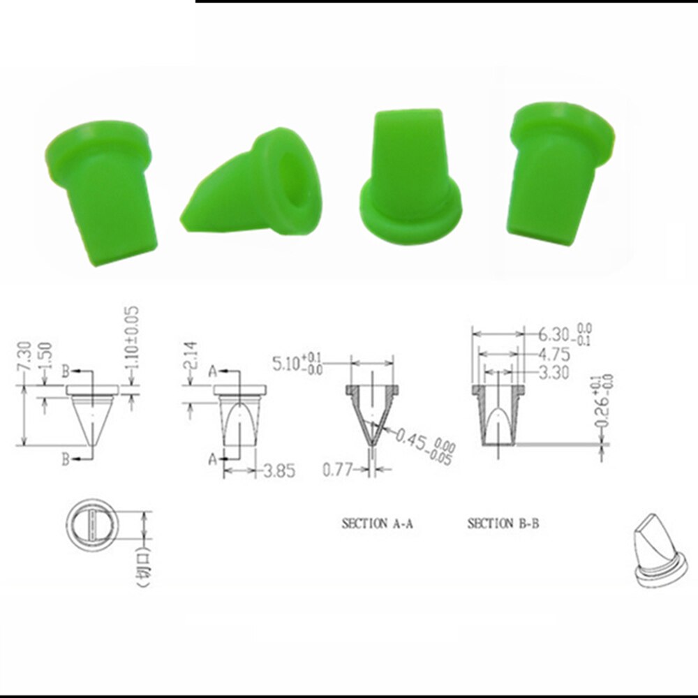 10 Pieces Green 6.3*3.3*7.3MM Silicone Duckbill Valve One-way Check Valve for Liquid and Gas Backflow Prevent