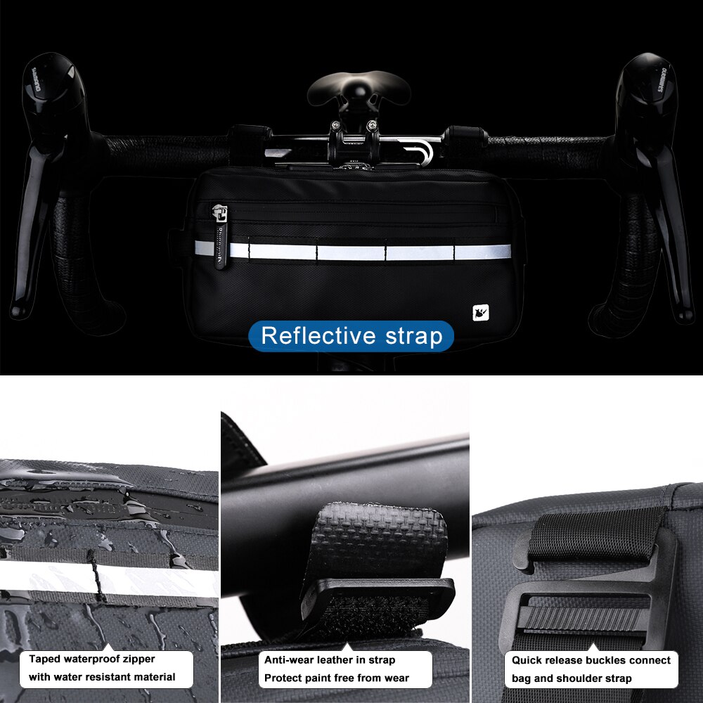 Rhinowalk Fiets Stuurtas Waterdichte Fiets Driehoek Tas Fiets Frame Pouch Mountainbike Fietstas Schoudertas Taille Verpakking