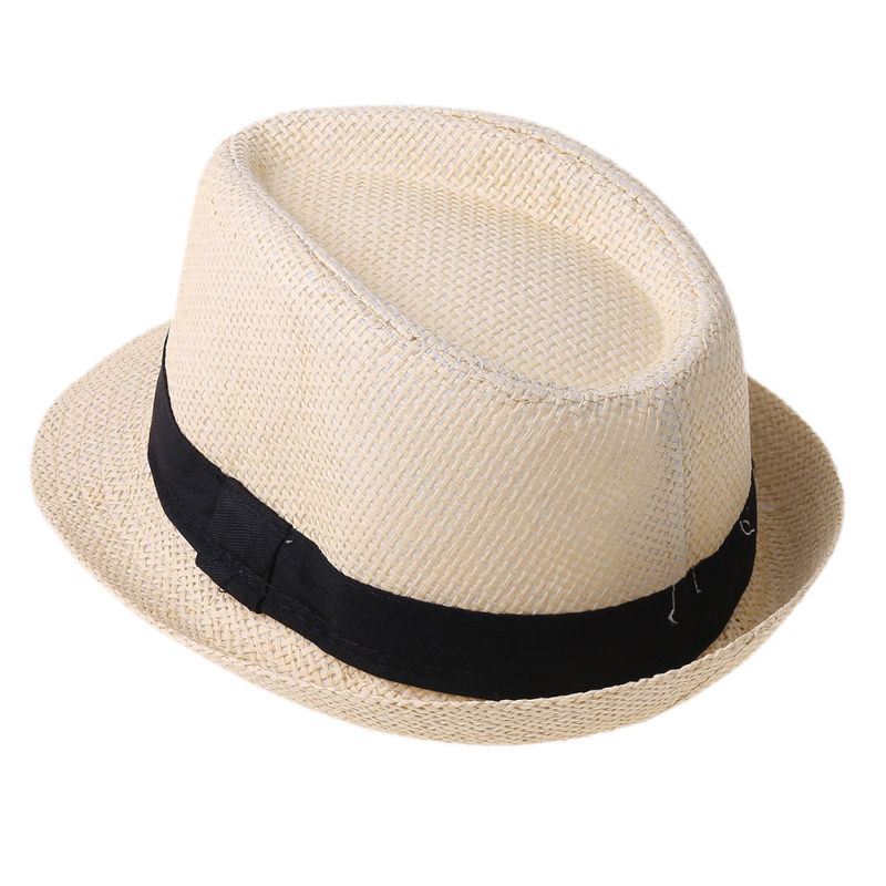 Bambini bambini estate spiaggia cappello di paglia Jazz Panama Trilby cappello Fedora Gangster cappelli traspiranti all&#39;aperto ragazze ragazzi cappello da sole