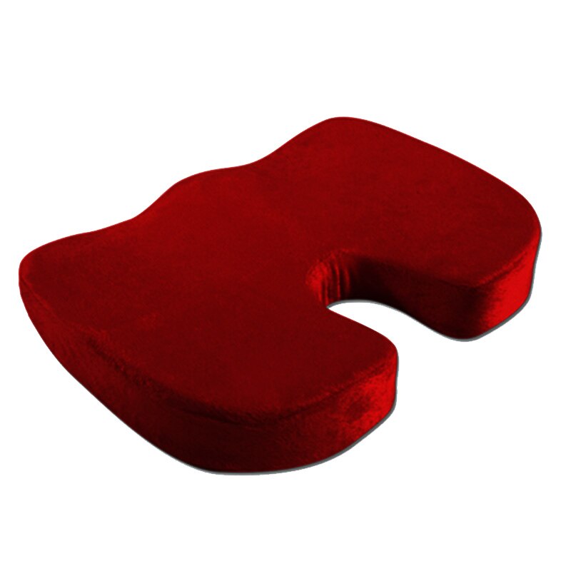 Orthopedisch traagschuim zitkussen voor stoel, auto, kantoor, thuis, zitkussen, massagekussen, woondecoratie, leeg kussen met kern: Wijn