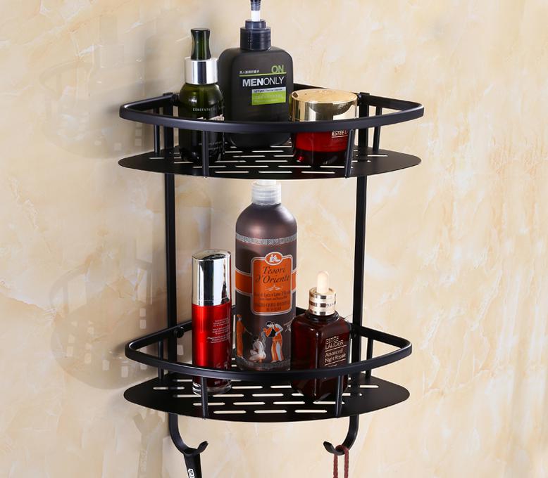 Europa Antieke Zwarte Olie Massief Messing Badkamer Hardware Set Badhanddoek Rack Badkamer Antieke Europese Plank Brons Hardware Set: UGBM