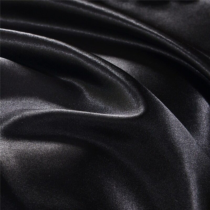 EHOMEBUY housse de couette fermeture éclair housse de couette couleur unie noir avancé 1 pièce maison hôtel lit doux qualifié confortable