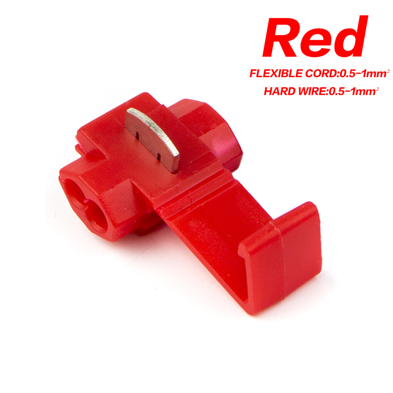 Scotch Lock Electric Wire Cable Connectors Quick Splice Terminals Crimp Non Destructive Without Breaking Line AWG 22-18: Red / 50pcs
