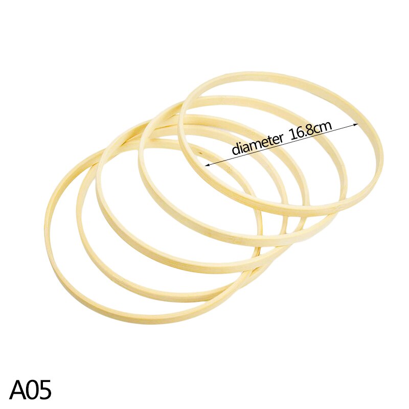 5Pcs Wooden Bamboo Floral Hoop Wreath DIY Macrame Craft Wall Hanging Hoop Ring For Christmas Easter Wedding Party Decoration: A05-16.8CM
