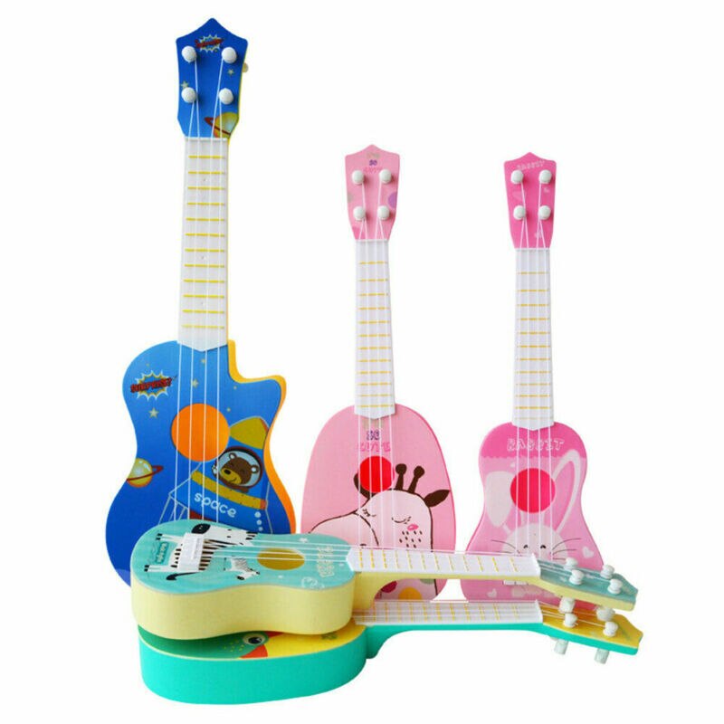 Trend mini børn dyreprint lille guitar musikinstrument pædagogisk hobby legetøj børns