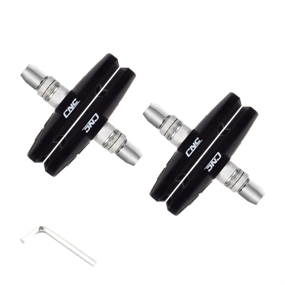 CNC Bicicleta V Brake Pad, borracha Aro Caliper Brake Pads, 55mm, Estrada MTB, 2 Pares: Cinza claro