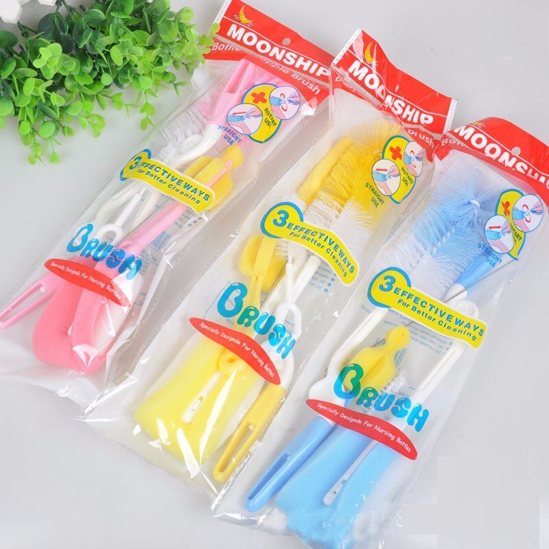 5 PC Lot Bottle Brush 5pcs/set Sponge Plastic Glass Milk Water Cup Cleaning Feeding Bottle Dummy Nipple Pacifier Brushes feeding