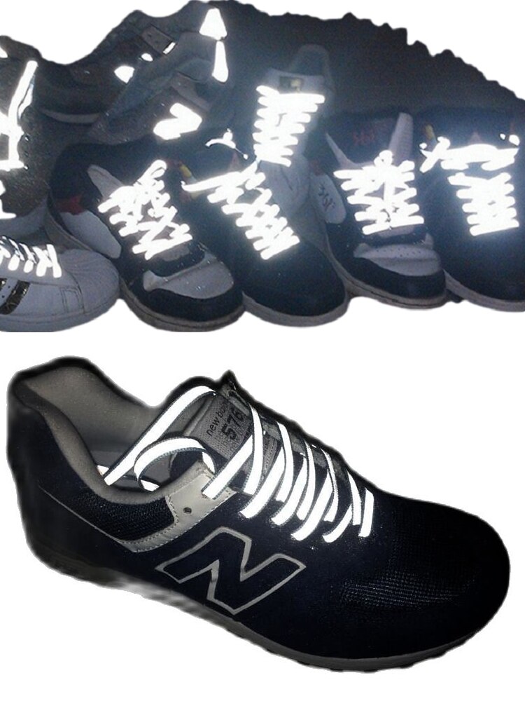 Cordones laterales reflectantes dobles de alta visibilidad multicolores de 1,2 metros de largo de seguridad nocturna reflectante de