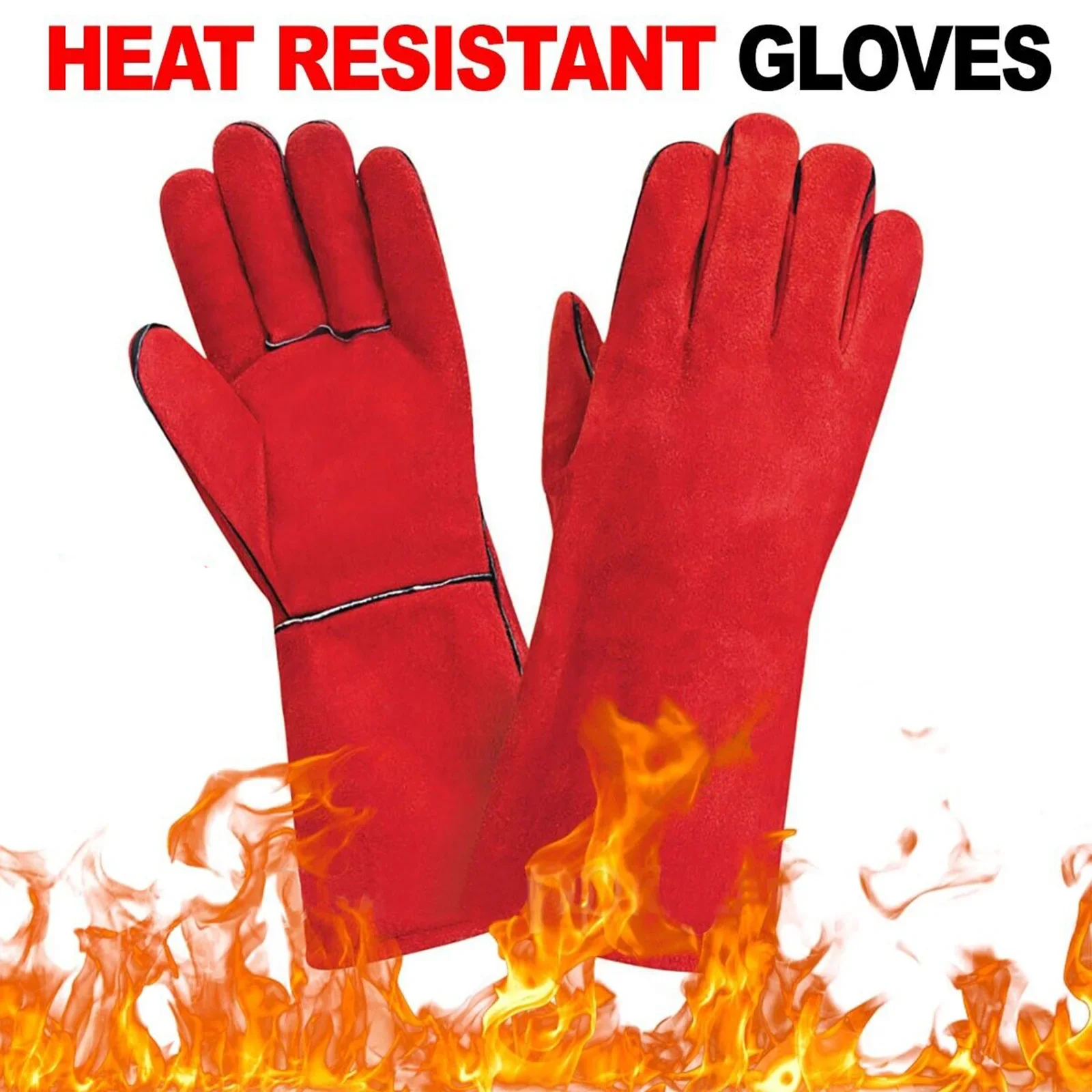 Schweißhandschuhe Lederarbeit Feuer-/hitzebeständige Schweißhandschuhe Holz Holzbrenner Sicherheitshandschuhe für Mig Tig Stick Forge BBQ Grill
