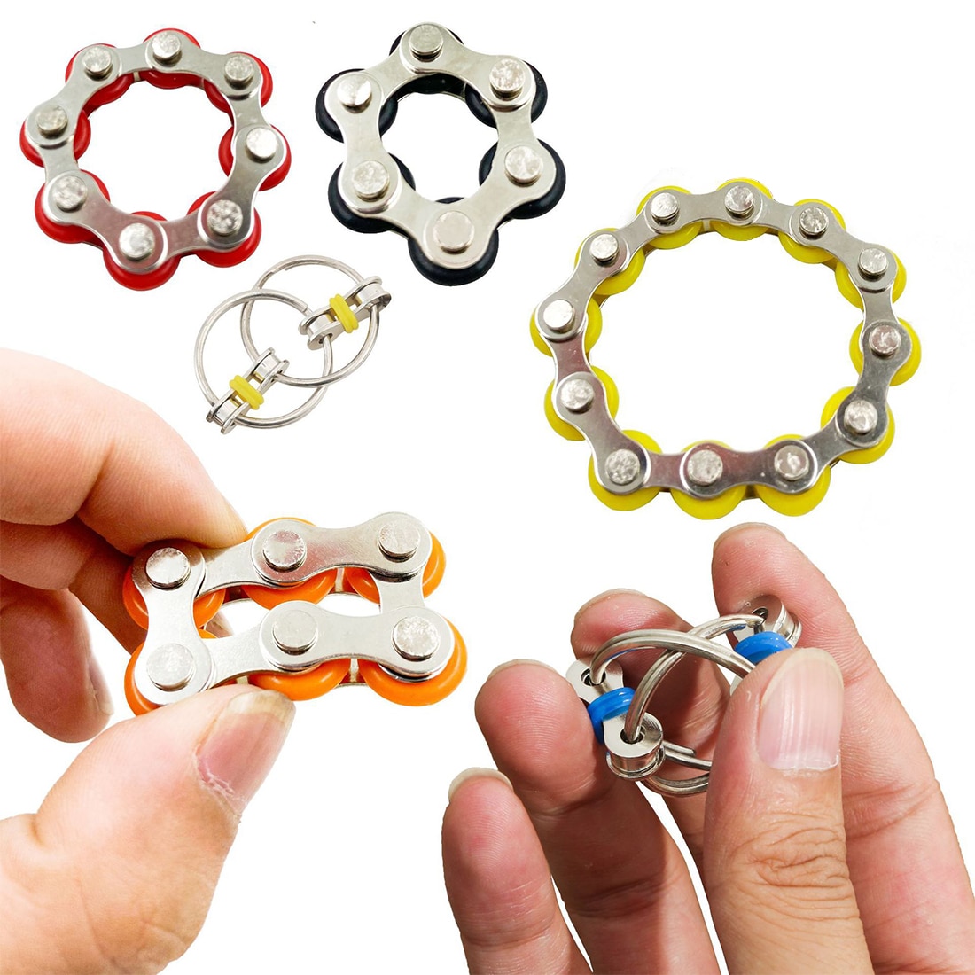 Autisme Adhd Anti Stress Reliex Fidget Speelgoed Sleutelhanger Hand Spinner Fidget Lager Tri-Spinner Speelgoed Metalen Voor Volwassen en Kinderen