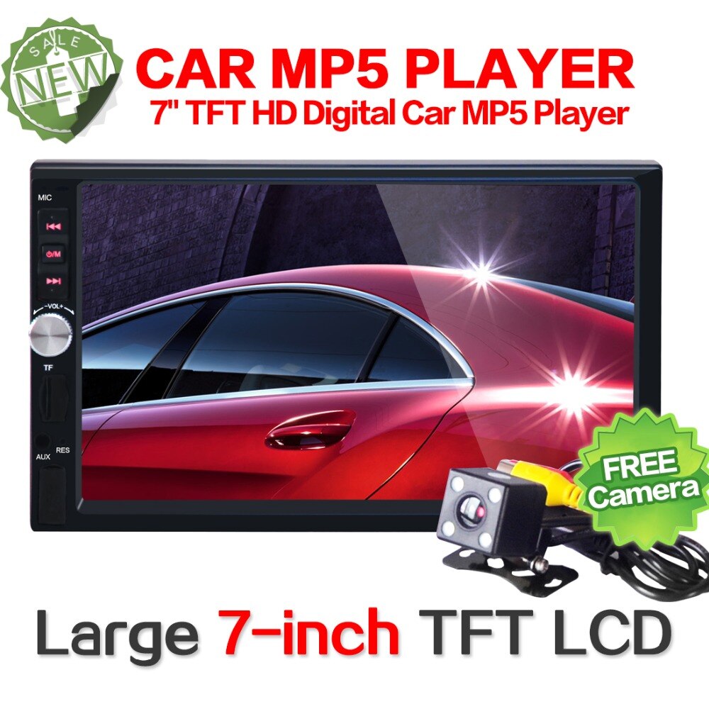 2 din auto radio 7 "HD Speler MP5 MP4 MP3 Touch Screen Digitale Display Bluetooth Multimedia USB 2din Autoradio auto Backup Monitor