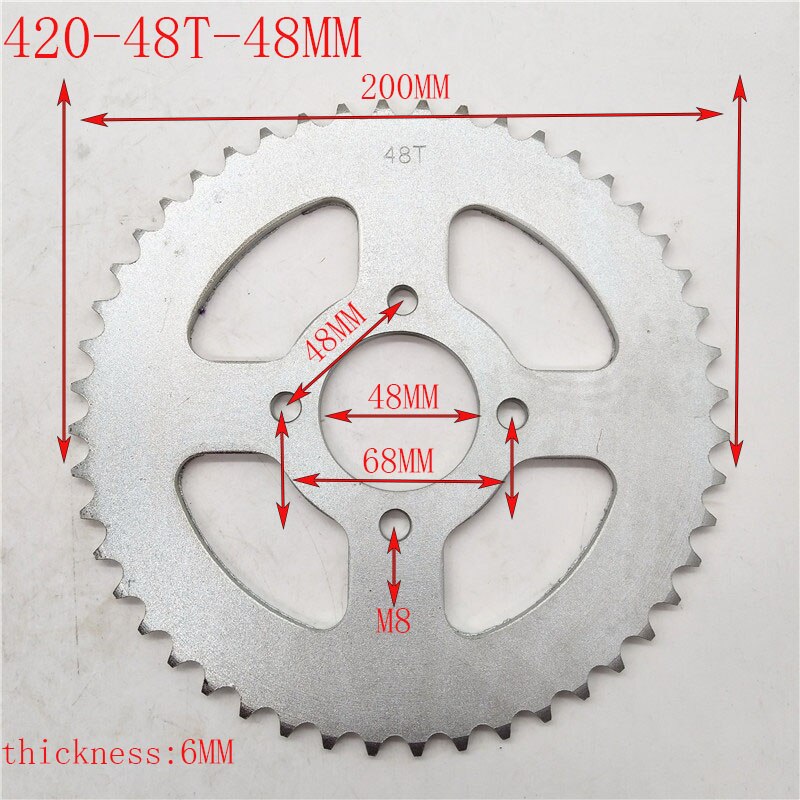 420 428 37T 48T Tooth 48mm Rear Chain Sprocket fit ATV Quad Pit Dirt Bike Buggy Go Kart Motorcycle: 420-48T-48MM