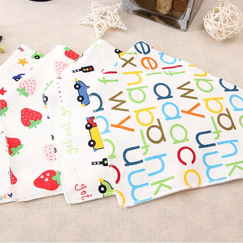 3Pcs Slabbers Driehoek Dubbele Lagen Katoen Baberos Stripfiguur Animal Print Baby Bandana Slabbetjes Dribble Slabbetjes