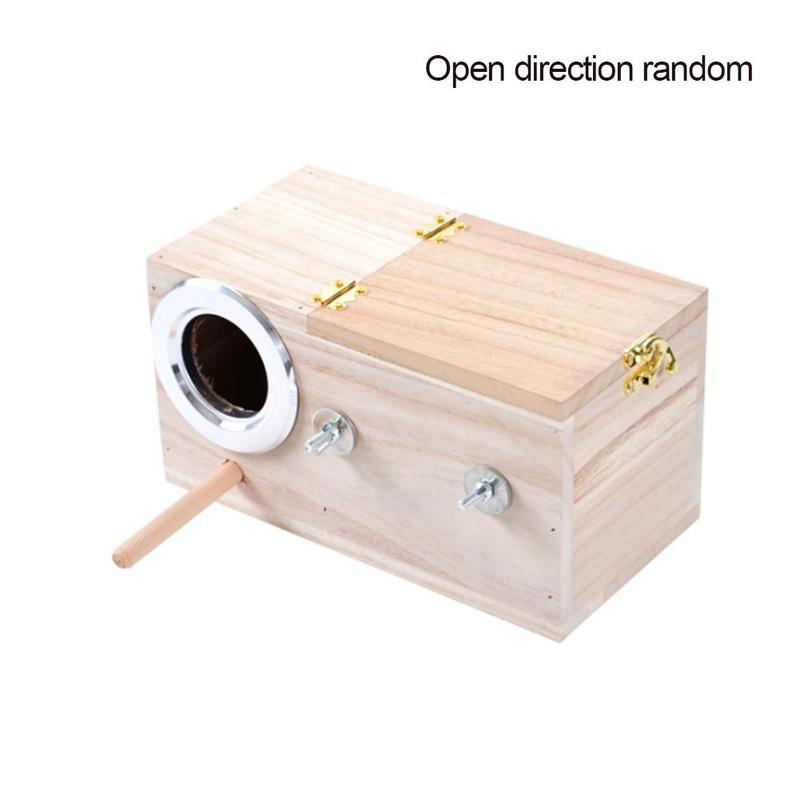 1PC Wooden Bird Breeding Box Small Nesting Box Hatching Box Cage Bird Finch Parrot For Parakeets Budgies Case E4M5: Default Title