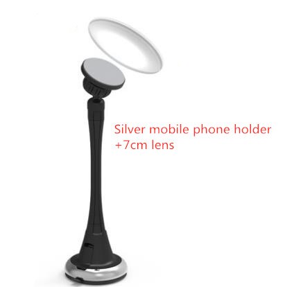 Small round mirror mirror Glass borderless rearview mirror Multifunctional auxiliary mobile phone holder CD50 Q02: B
