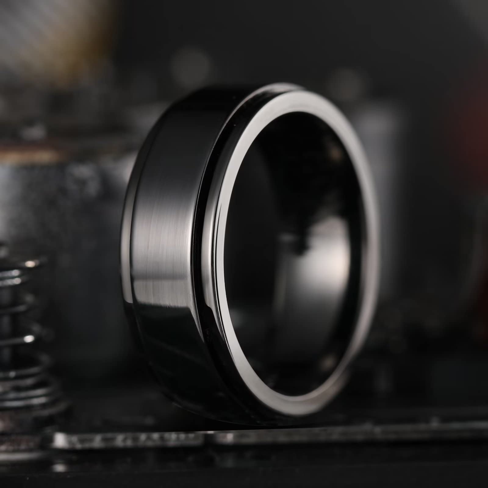 Edelstahl Angst zappeln Spinner Ringe für Männer cool Punk Spinnen Drehen Ringe für männer Anti betonen Hochzeit Band Schmuck