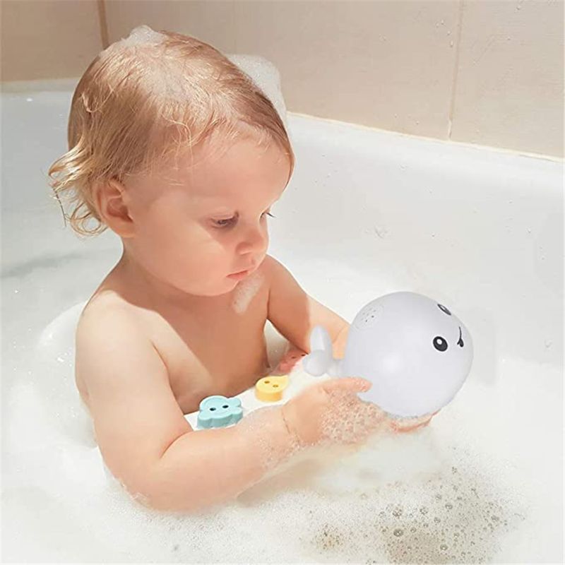 Baby lys op badekar legetøj hval vand sprinkler pool legetøj til småbørn spædbørn børn