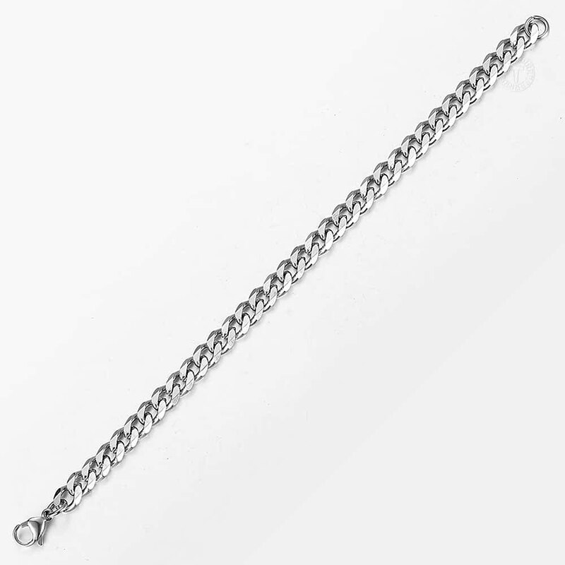 Armband cubaanse schakel herenarmband heren brede roestvrijstalen armband heren stalen kleur accessoires herenarmbanden rotsketting aan de hand