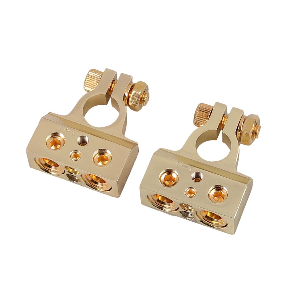 AUTOUTLET 2 stuks 0/4/8/10 AWG Batterij Terminal Zware Klem Positieve Negatieve Connectors Batterij terminal Klem