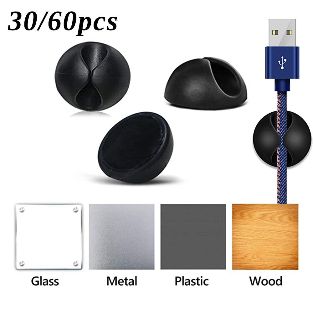 Car Data Cord Cable Mount Wires Fixing Clips Desk Wall USB Wire Cable Line Fastener Clip Organizer Auto Line Clips