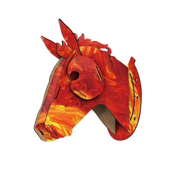 3D en bois artisanat Animal cerf wapiti licorne cheval tête tenture murale bois MDF artisanat décorations pour la maison mur Art décoration: 2