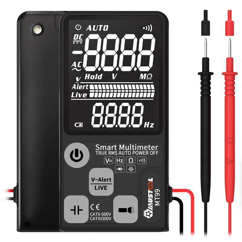 Upgraded MT99 True RMS 9999 Counts Digital Multimeter MUSTOOL Ultra-large EBTN LCD 3-Line Display Fully Auto-Range Smart DMM