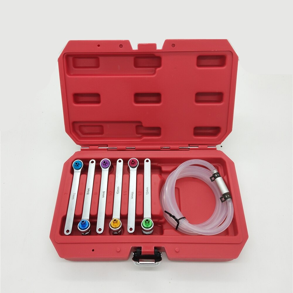 6pc Brake Bleeder Hose Set Wrench and Check Valve Set 6 Point