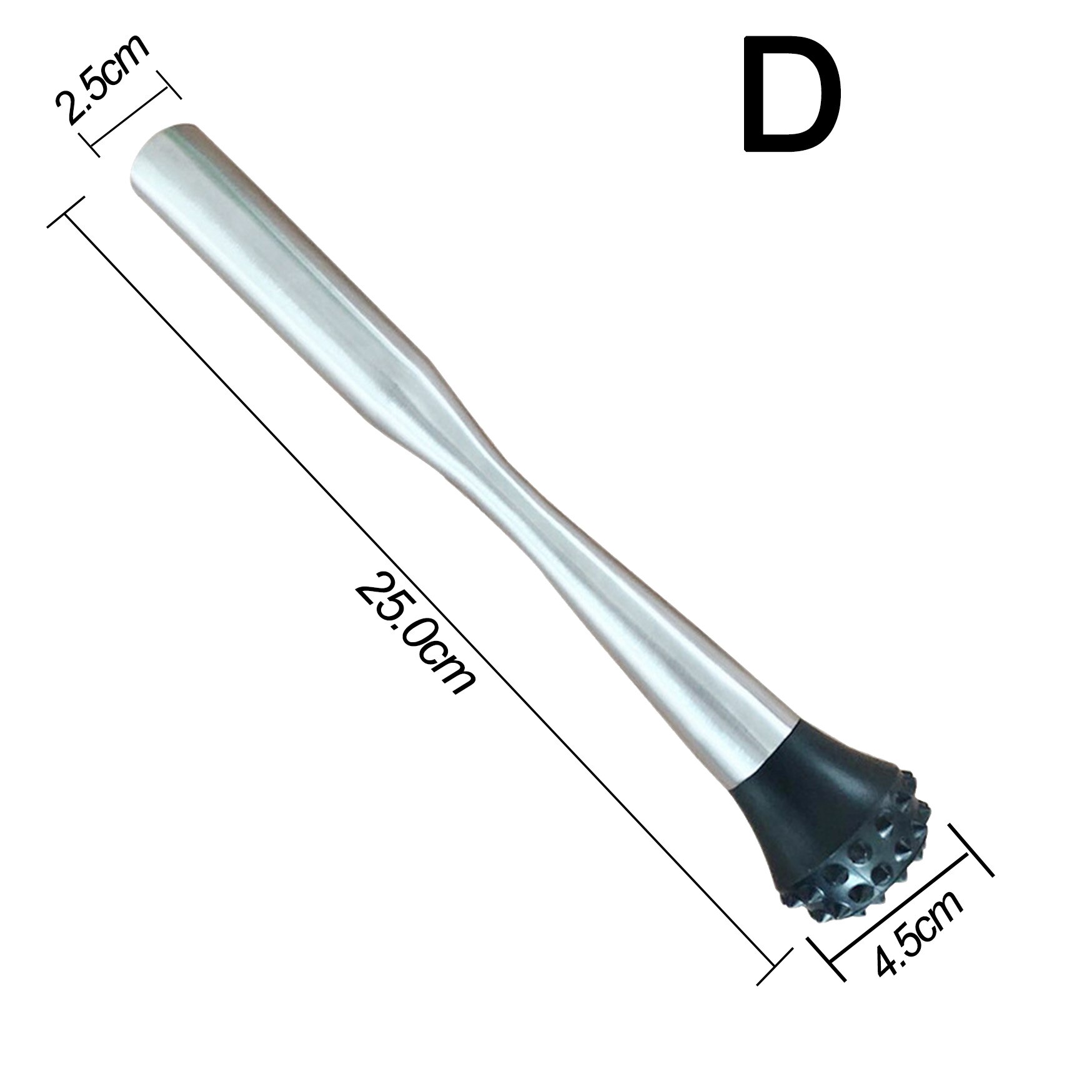 Stainless Steel Cocktail Muddler,Ice Crushing Stick,Lemon Hammer Bartending Pressed Tamper Bar Cocktail Dining Bar Supplies: D