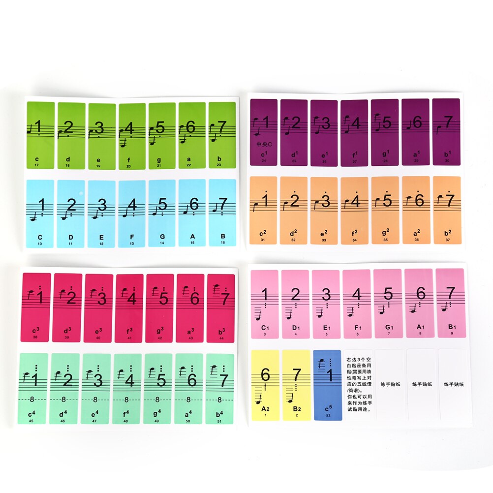 1 Set Muziek Decal Label Note Piano Toetsenbord 88 Toetsen Piano Toetsenbord Stickers Piano Toetsenbord Geluid Naam Stickers