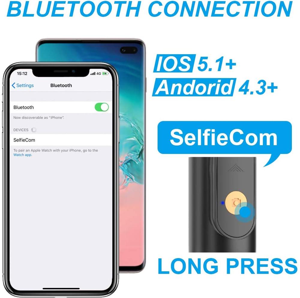 3 in 1 kabelloser bluetooth-selfie-stick, ausziehbares hand-monopod, faltbares mini-stativ mit auslöser-fernbedienung für das iphone
