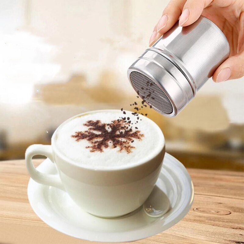 Small Stainless steel Flour Sieve Bottle Fine Mesh Bucket Cinnamon Cocoa Powder Sieve Baking Tools Cakes Coffee Decorative Tool