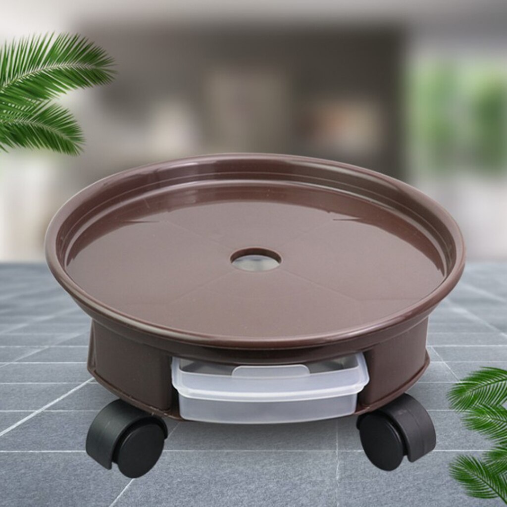 Plant Caddy Met Moving Caster Wielen & Water Container Ronde Beweegbare