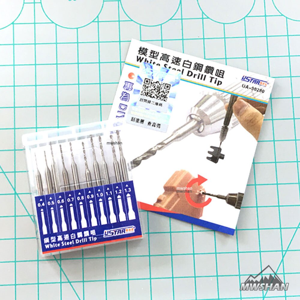 Ustar 90280 Modell Weiß Stahl Bohrer Spitze bisschen einstellen 10 Teile/satz Hobby Schneidwerkzeuge Zubehör DIY