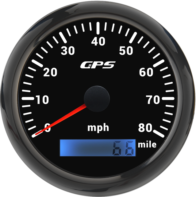 Tachimetro GPS 85MM 80 160 MPH miglia con sensore tachimetro retroilluminazione a 7 colori impostato per moto Marine Boat Car Auto 12V 24V: 80MPH Black