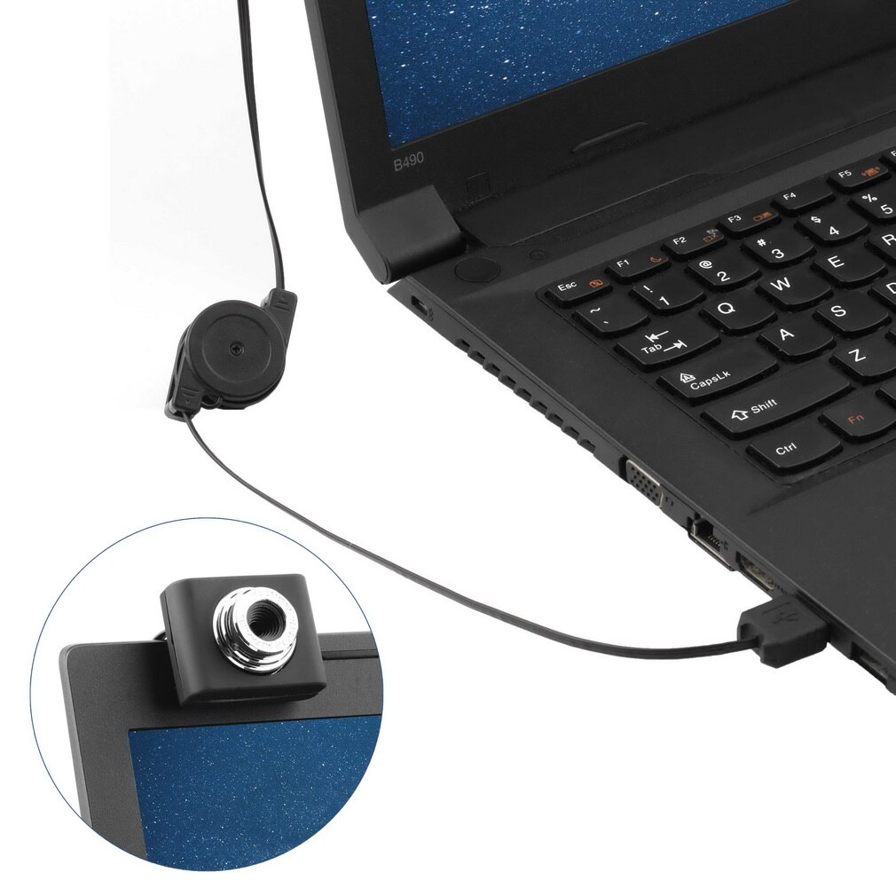 High Definition Mini USB2.0 5M Retractable Clip Web Camera For Computer Laptop 5 Megapixels USB Retractable Cable Webcam