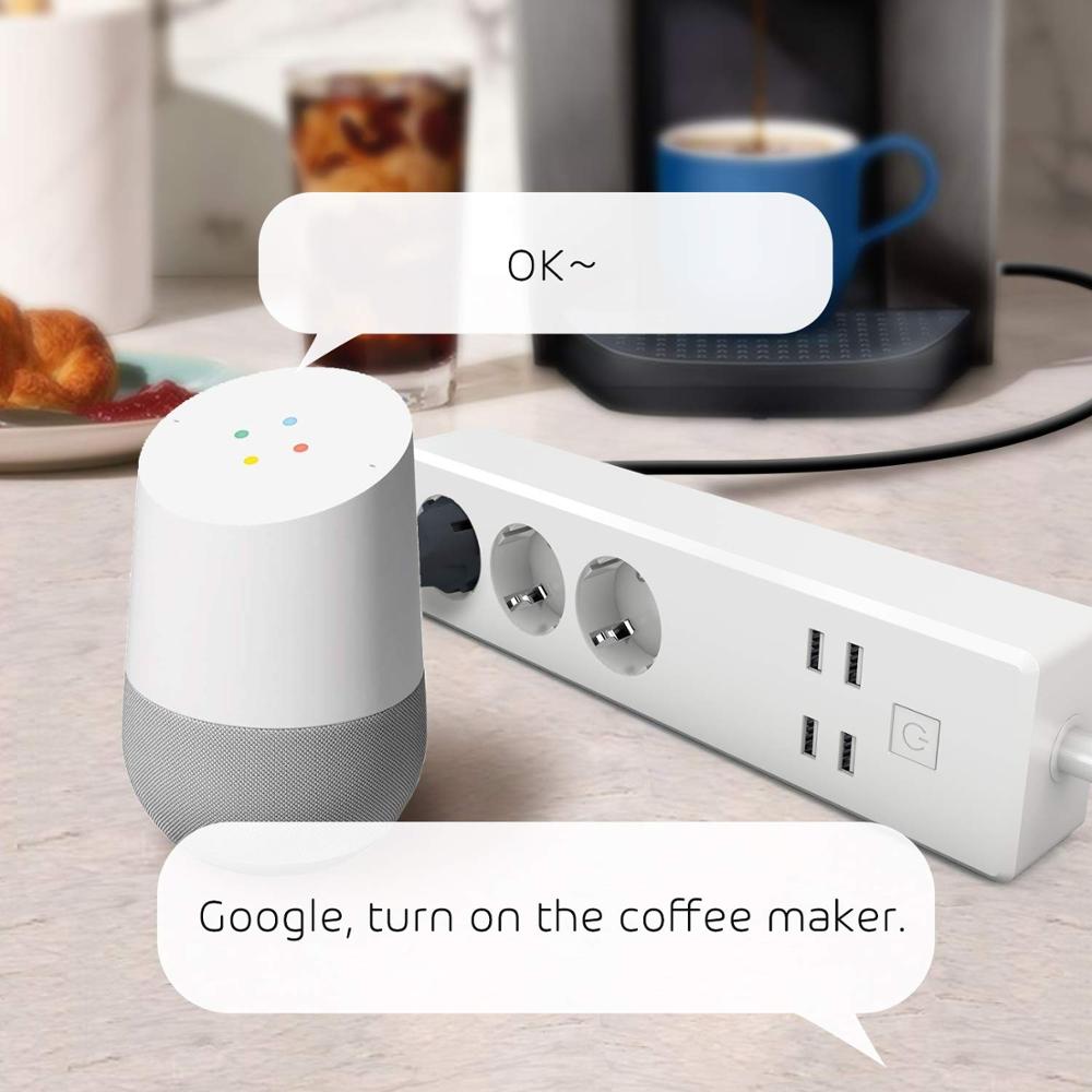 Smart WiFi Surge Protector, US/EU/UK Version Power Strip,Alexa & Google Assistant & IFTTT Supported, App Remote Control,MSS425E