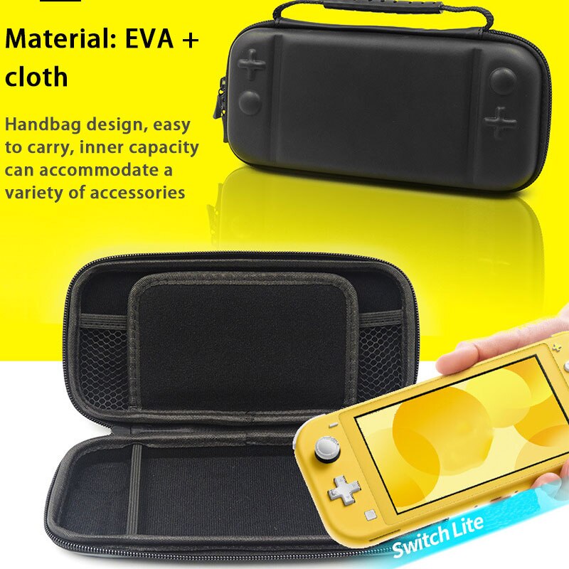 Bæretaske kompakt beskyttende etui til nintendo switch lite med holder til 8 spilkort