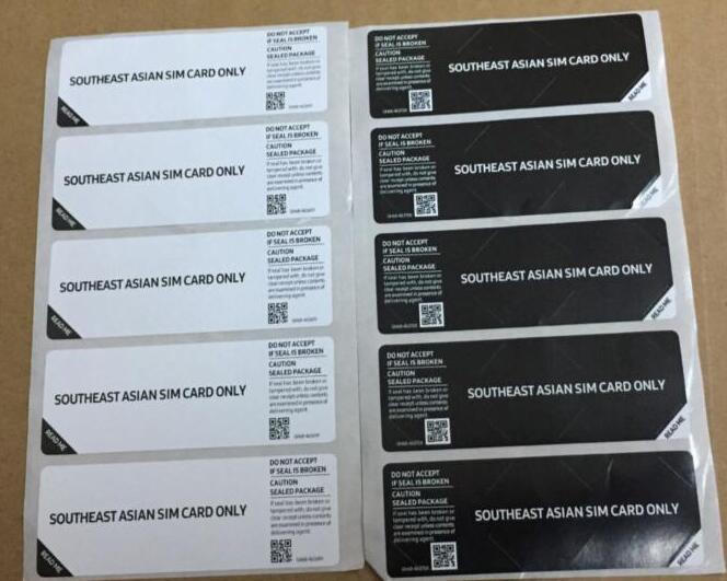 50 Stuks Zwart Wit Sim-kaart Alleen Seal Label Sticker Voor Sam Telefoon Pakket Box Afdichtstrip