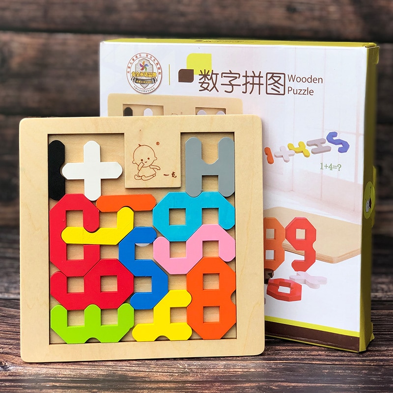 Ant wooden blocks puzzle game Diy Educational baby toys 13-24 months woden toys educativos learning resources toys for children