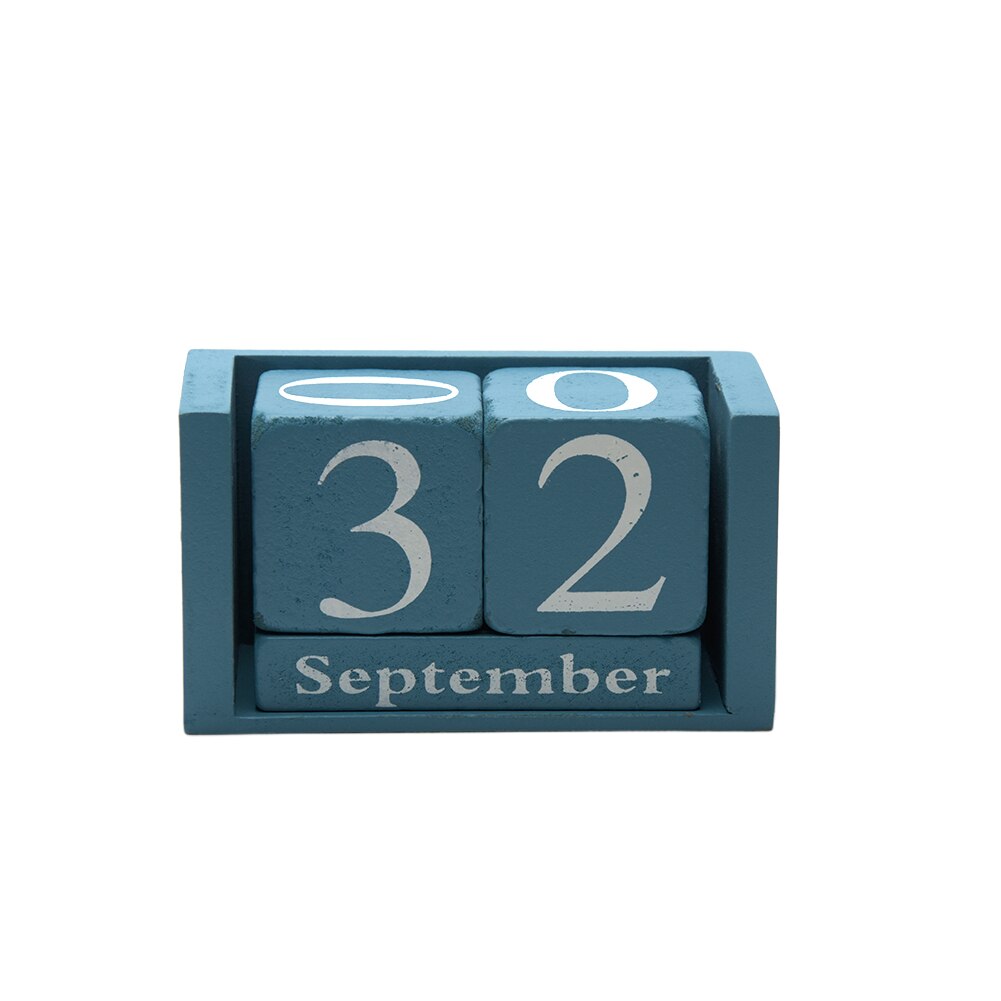 Diy træ kalender måned dato display stue planlægger hjemmekontor indretning skrivebord dekoration genanvendelig træ blok skrivebord