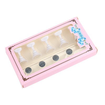 Nagelhouder oefentraining schaakstukken oefenbeugel plaatondersteuning magnetische basis magneet display frame doe-het-zelf manicure gereedschap: Wit