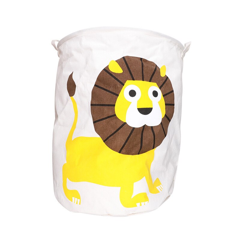 Cesta de la colada del bebé del león lindo juguete plegable Cubo de almacenamiento de Picnic ropa sucia cesta caja de lona organizador Animal de la historieta: Lion