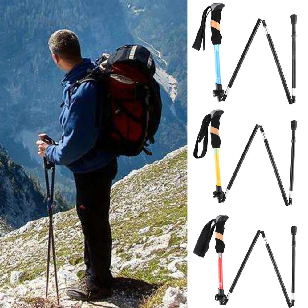 Trekking Poles Ultralight Folding Aluminum Walking Sticks Foldable Trail Running Poles Collapsible Hiking Sticks