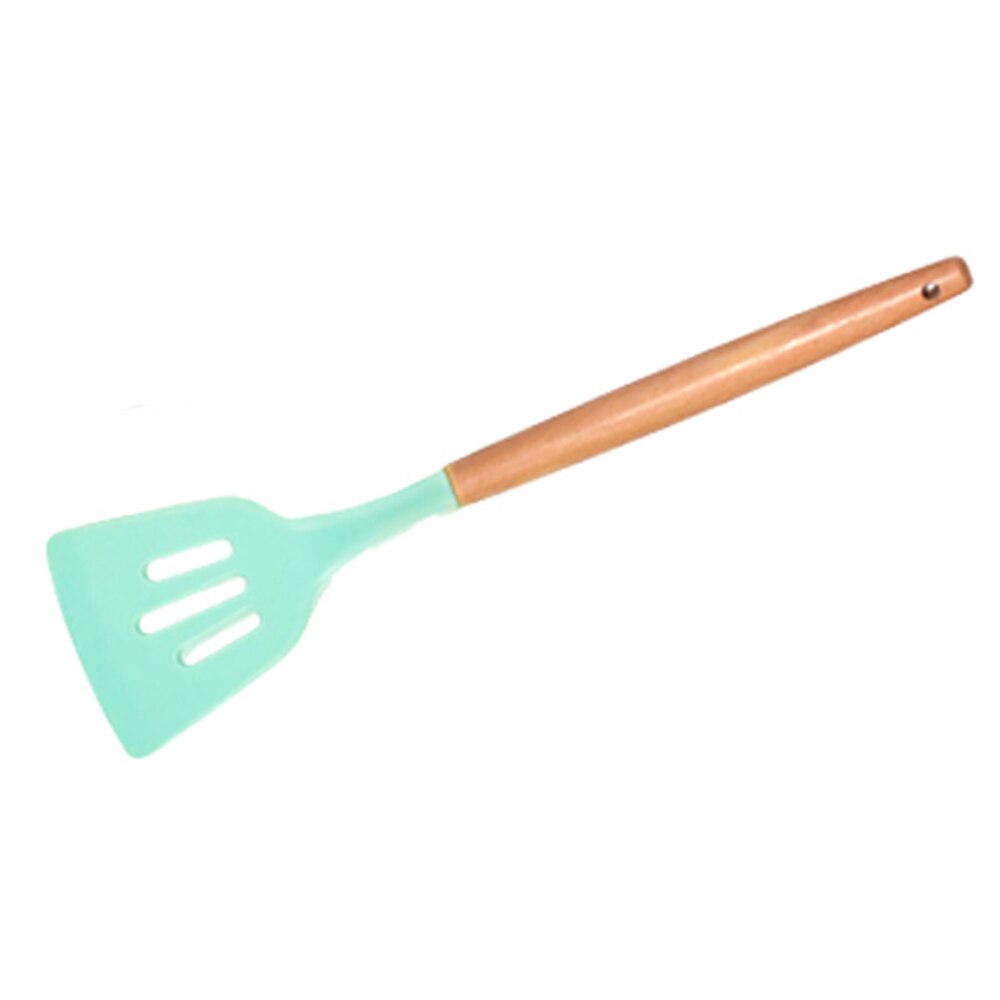 Utensilios de cocina con mango de madera, cabezal de silicona, cuchara para Pasta, batidor de huevos, espátula, utensilios de cocina, 1 unidad: Spatula