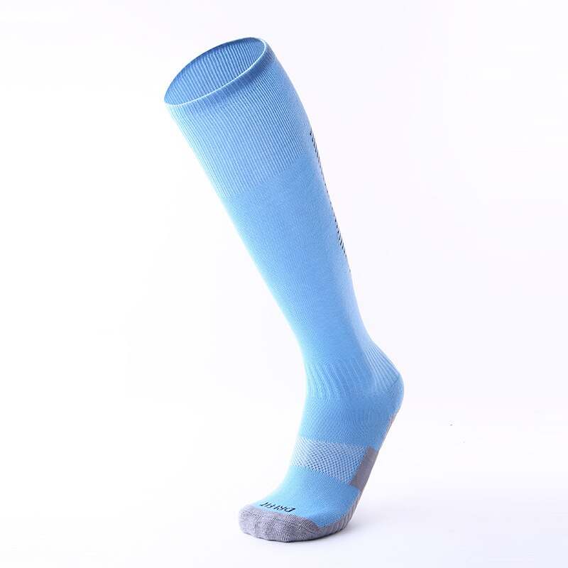 Brothock winter thick adult football socks towel bottom deodorant wear men running football soccer socks factory direct: Light blue