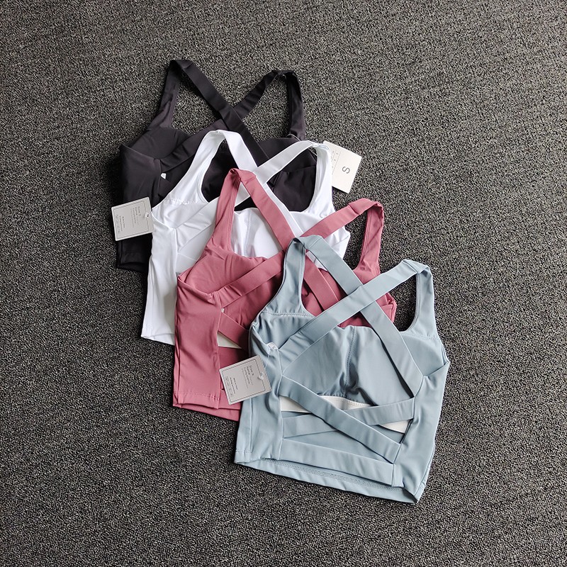Sujetador deportivo con tiras cruzadas para mujer, Sujetador deportivo sin costuras de alto impacto, Top Sexy para Yoga y Fitness, ropa interior deportiva, sujetador de realce, Top deportivo para mujer