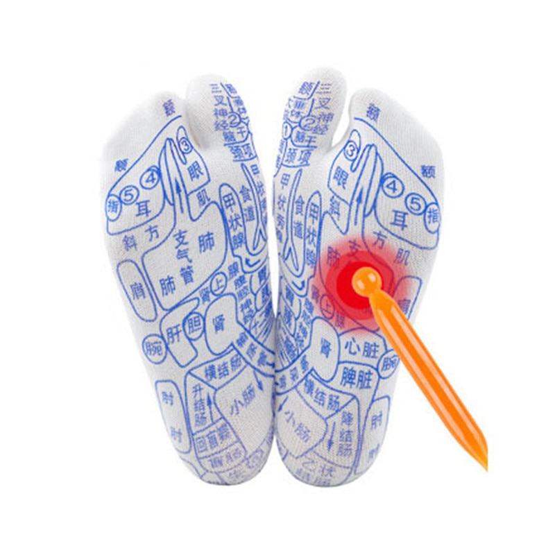 Chaussettes d'acupuncture pour les pieds, accessoire de Massage pour les médecins chinois, pour thérapie graphique, unisexe, outils de soins des pieds