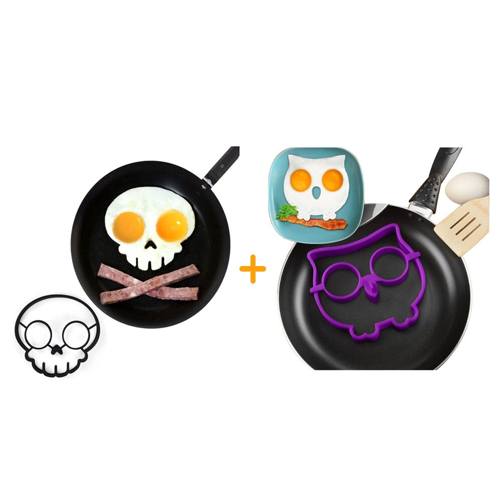 Silica Gel Eggs Mold Ring Cooking Tools Fried Owl Shape Omelette Device Kitchen Utensil Home Cookware Gadgets: A2