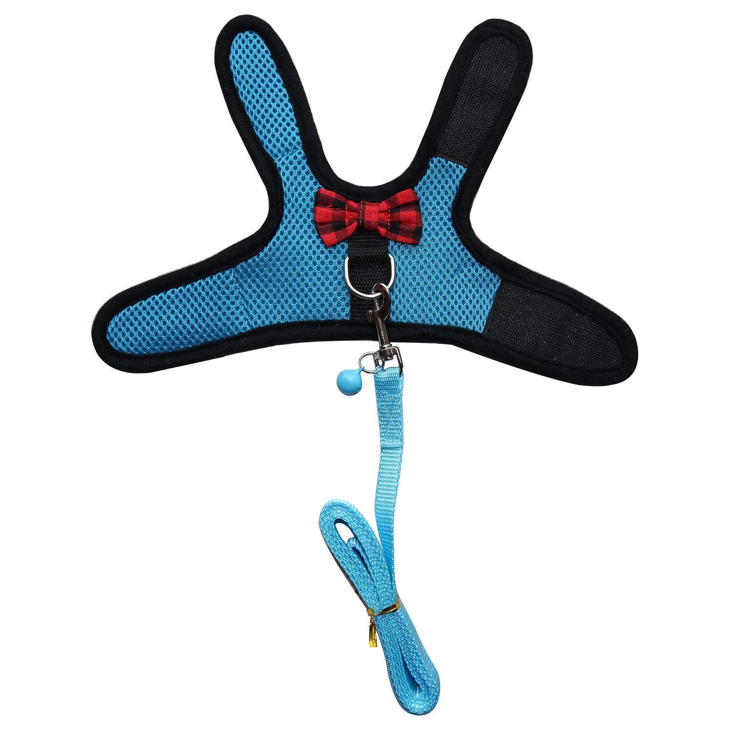 Uprząż i smycz świnki morskiej-miękka siatka mała uprząż zwierzęca z bezpiecznym dzwonkiem nie ciągnąć komfort ocieplana kamizelka dla szczurów chomika świnki morskiej